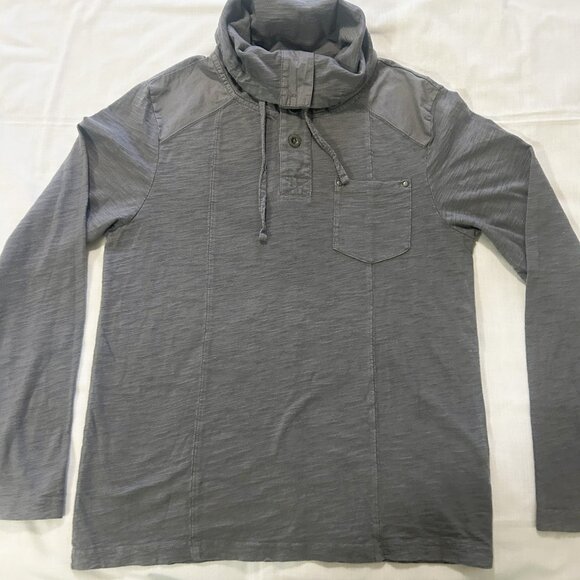 G by Guess Mens Cotton Sweater Top M Gray Shoulder and Neck detail read - Picture 1 of 8
